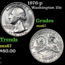 1976-p Washington Quarter 25c Grades GEM++ Unc