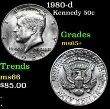 1980-d Kennedy Half Dollar 50c Grades GEM+ Unc