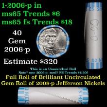 Shotgun Jefferson 5c roll, 2006-d 40 pcs Nickel Wrapper