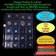 Unique Father & 2 Sons US ONLY Collection,The kids focused on Proofs and Dad on SILVER business stri