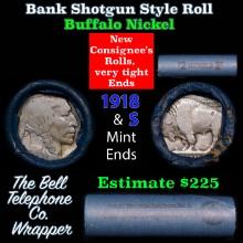 Buffalo Nickel Shotgun Roll in Old Bank Style 'Bell Telephone' Wrapper 1918 & s Mint Ends