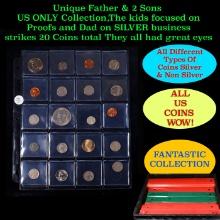 Unique Father & 2 Sons US ONLY Collection,The kids focused on Proofs and Dad on SILVER business stri