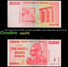 2007-2008 Zimbabwe (ZWR 3rd Dollar) 100 Million Dollars Hyperinflation Note P# 80 Grades Select AU