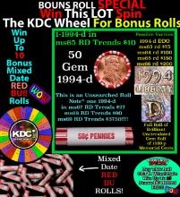 CRAZY Penny Wheel Buy THIS 1999-d solid Red BU Lincoln 1c roll & get 1-10 BU Red rolls FREE WOW