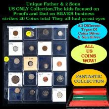 Unique Father & 2 Sons US ONLY Collection,The kids focused on Proofs and Dad on SILVER business stri