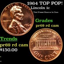 Proof 1964 Lincoln Cent TOP POP! 1c Graded pr69 rd cam BY SEGS