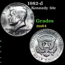 1982-d Kennedy Half Dollar 50c Grades Choice Unc