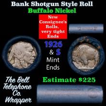 Buffalo Nickel Shotgun Roll in Old Bank Style 'Bell Telephone' Wrapper 1926 & s Mint Ends