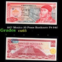1977 Mexico 20 Pesos Banknote P# 64d Grades Gem CU