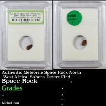 Authentic Meteorite Space Rock North West Africa, Sahara Desert Find Graded BY INB