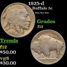 1925-d Buffalo Nickel 5c Grades f, fine