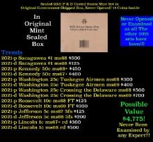 Sealed 2021 United States Mint Set in Original Government Shipped Box, Never Opened! 14 Coins Inside