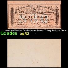 1864 3rd Series Confederate States Thirty Dollars Note Grades Select CU