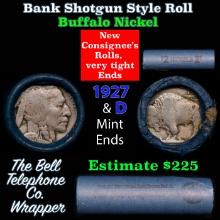 Buffalo Nickel Shotgun Roll in Old Bank Style 'Bell Telephone' Wrapper 1927 & d Mint Ends