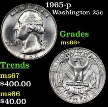 1965-p Washington Quarter 25c Grades GEM++ Unc