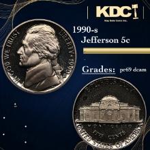 Proof 1990-s Jefferson Nickel 5c Grades GEM++ Proof Deep Cameo