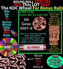 CRAZY Penny Wheel Buy THIS 2017-d solid Red BU Lincoln 1c roll & get 1-10 BU Red rolls FREE WOW