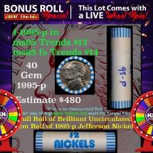 INSANITY The CRAZY Jefferson Wheel 1000s won so far, WIN this1995-p 40 pcs Brandt $2 Nickel Wrapper