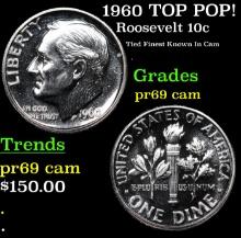 Proof 1960 Roosevelt Dime TOP POP! 10c Graded pr69 cam BY SEGS