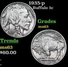 1935-p Buffalo Nickel 5c Grades Select Unc