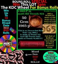 INSANITY The CRAZY Penny Wheel 1000s won so far, WIN this 1965-p BU RED roll get 1-10 FREE