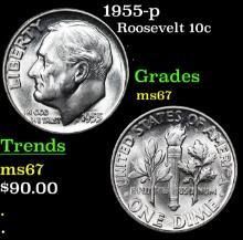 1955-p Roosevelt Dime 10c Grades GEM++ Unc