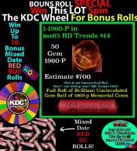 INSANITY The CRAZY Penny Wheel 1000s won so far, WIN this 1960-p BU RED roll get 1-10 FREE