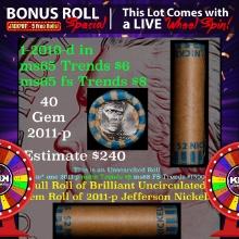 1-5 FREE BU Jefferson rolls with win of this2010-d SOLID BU Jefferson 5c roll incredibly FUN wheel O