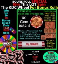 CRAZY Penny Wheel Buy THIS 1982-d solid Red BU Lincoln 1c roll & get 1-10 BU Red rolls FREE WOW