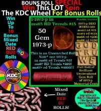 CRAZY Penny Wheel Buy THIS 1973-p solid Red BU Lincoln 1c roll & get 1-10 BU Red rolls FREE WOW