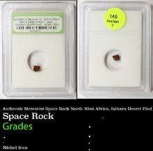 Authentic Meteorite Space Rock North West Africa, Sahara Desert Find Graded By INB