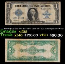 1923 Speelman/White $1 large size Blue Seal Silver Certificate Grades vf+