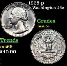 1965-p Washington Quarter 25c Grades GEM+ Unc