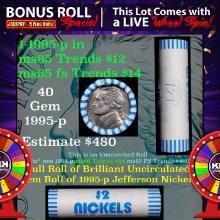 INSANITY The CRAZY Jefferson Wheel 1000s won so far, WIN this1995-p 40 pcs Brandt $2 Nickel Wrapper