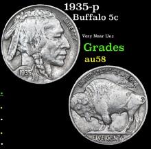 1935-p Buffalo Nickel 5c Grades Choice AU/BU Slider