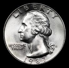 1987-d Washington Quarter 25c Grades GEM++ Unc