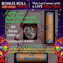 INSANITY The CRAZY Jefferson Wheel 1000s won so far, WIN this1992-p BU roll 40pcs get 1-5 FREE OBW