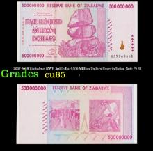 2007-2008 Zimbabwe (ZWR 3rd Dollar) 500 Million Dollars Hyperinflation Note P# 82 Grades Gem CU