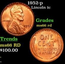 1952-p Lincoln Cent 1c Grades GEM+ Unc RD