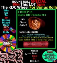 INSANITY The CRAZY Penny Wheel 1000s won so far, WIN this 1960-p BU RED roll get 1-10 FREE