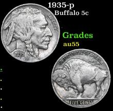 1935-p Buffalo Nickel 5c Grades Choice AU