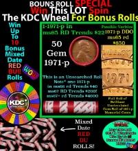 1-10 FREE BU RED Penny rolls with win of this 1971-p SOLID RED BU Lincoln 1c roll incredibly FUN whe