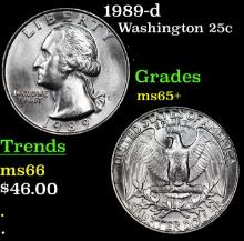 1989-d Washington Quarter 25c Grades GEM+ Unc