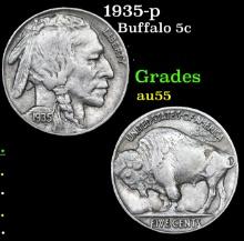 1935-p Buffalo Nickel 5c Grades Choice AU