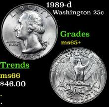 1989-d Washington Quarter 25c Grades GEM+ Unc