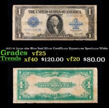 1923 Speelman/White $1 large size Blue Seal Silver Certificate Grades vf+