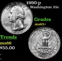 1990-p Washington Quarter 25c Grades GEM+ Unc