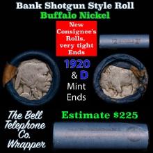 Buffalo Nickel Shotgun Roll in Old Bank Style 'Bell Telephone' Wrapper 1920 & d Mint Ends