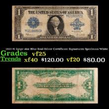 1923 Speelman/White $1 large size Blue Seal Silver Certificate Grades vf+