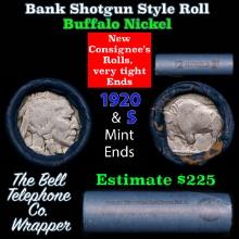 Buffalo Nickel Shotgun Roll in Old Bank Style 'Bell Telephone' Wrapper 1920 & s Mint Ends